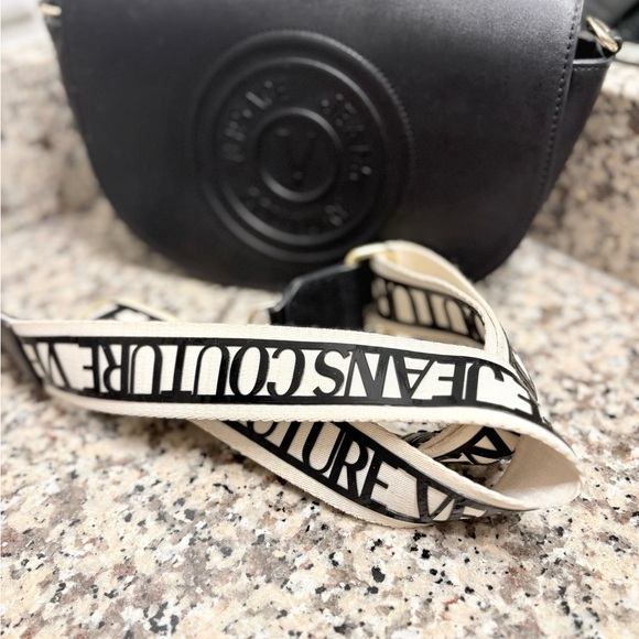 Versace Black Crossbody Bag with Logo Detail - Picture 2 of 7